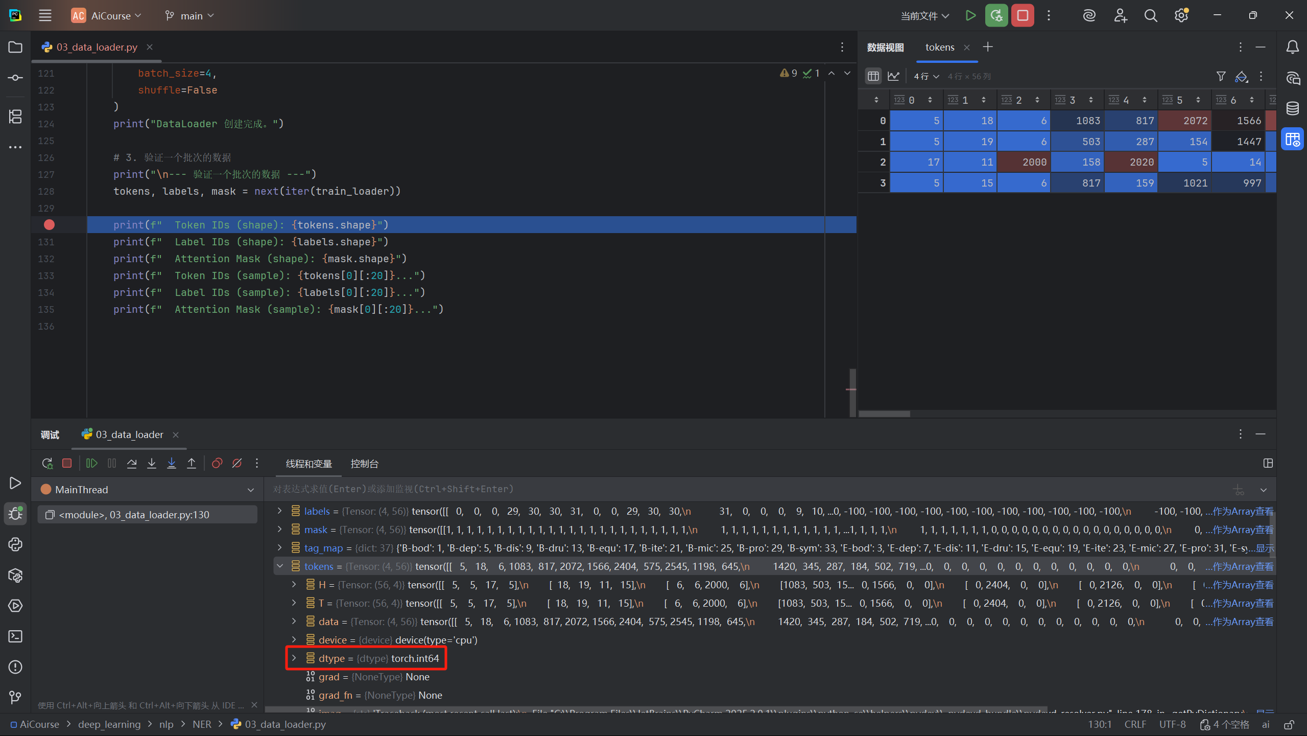 数据加载器输出示例