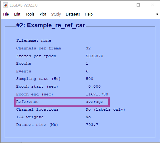 Common average reference 완료