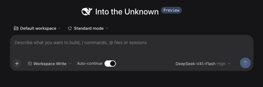 Native Auto-continue switch beside the message input