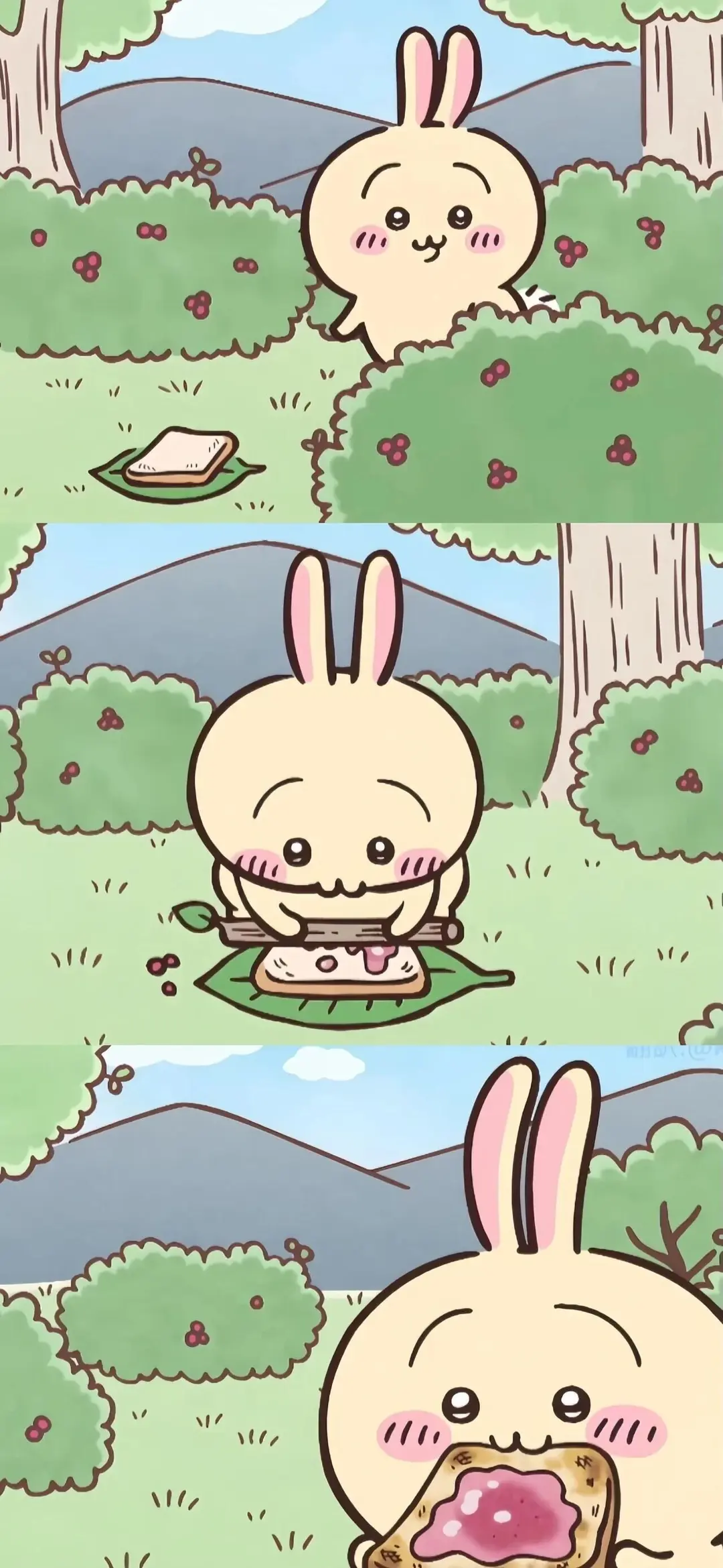 田园中的乌萨奇野餐 - IP形象 / 乌萨奇 - 插画 乌萨奇 野餐 高清壁纸