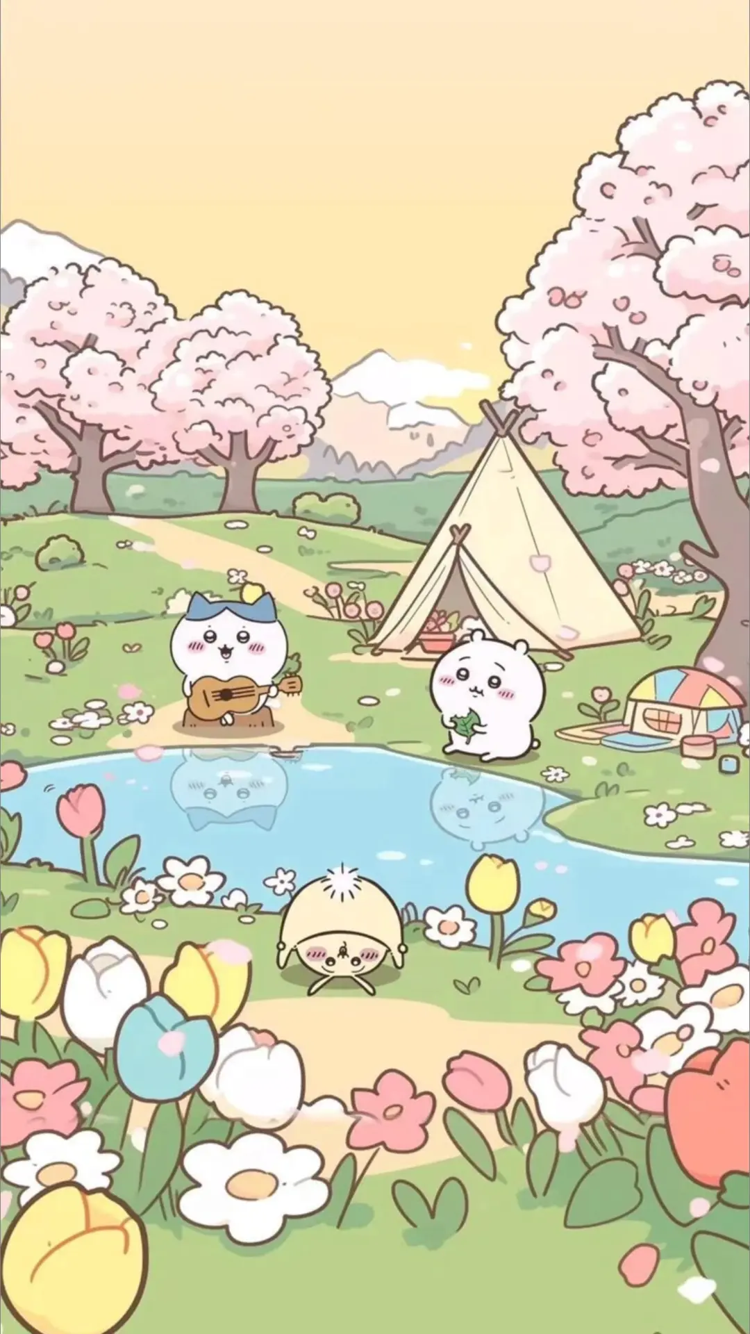 春日暖阳下的森林小憩 - IP形象 / 乌萨奇 - 插画 萌宠 春日 高清壁纸