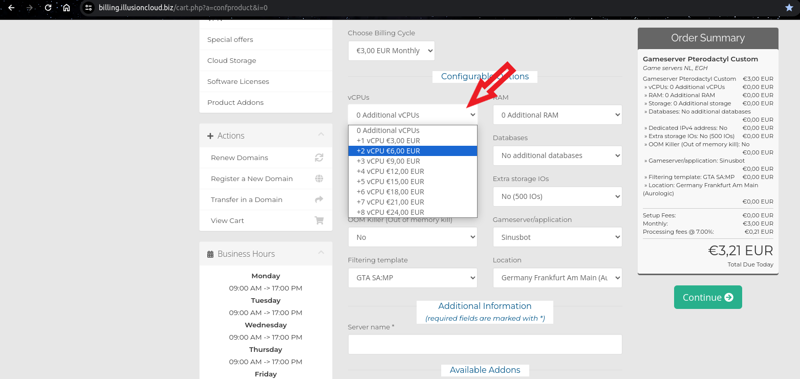 Additional Processors Screenshot