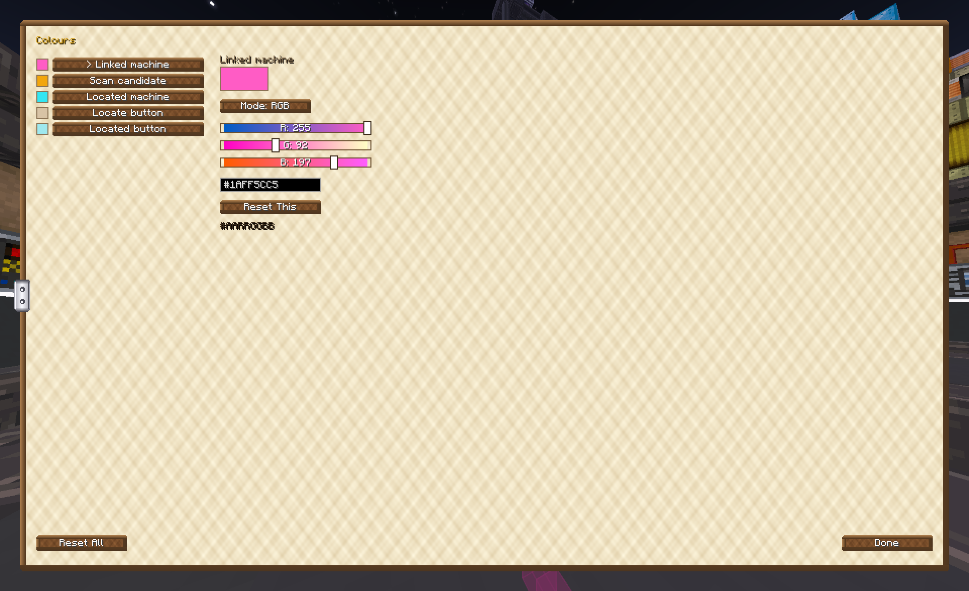 Highlight colour picker