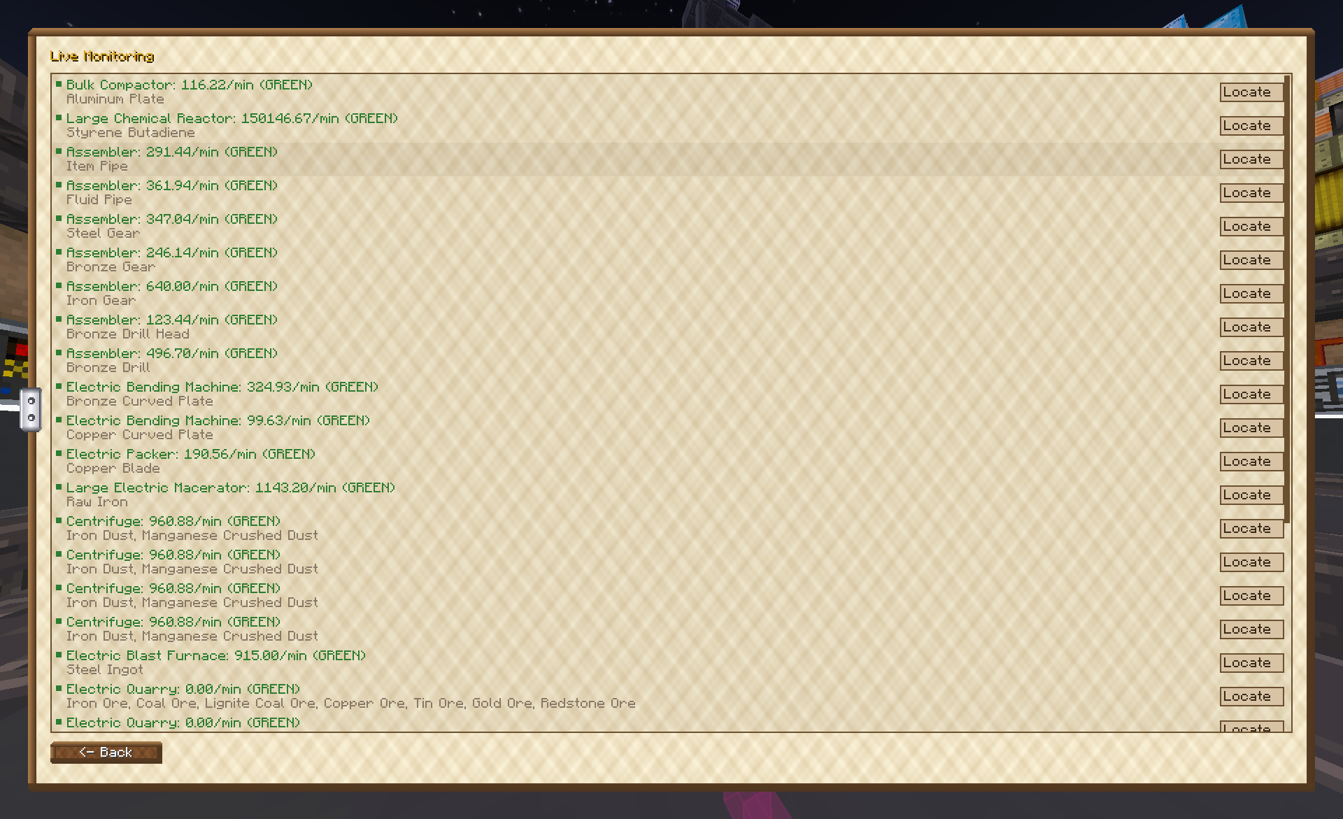 Live rate monitoring