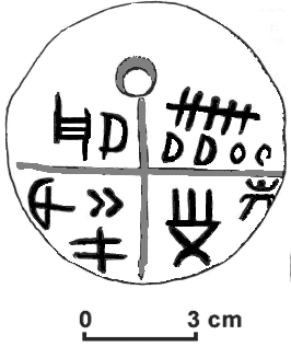 Vinča symbols on Tartaria amulet
