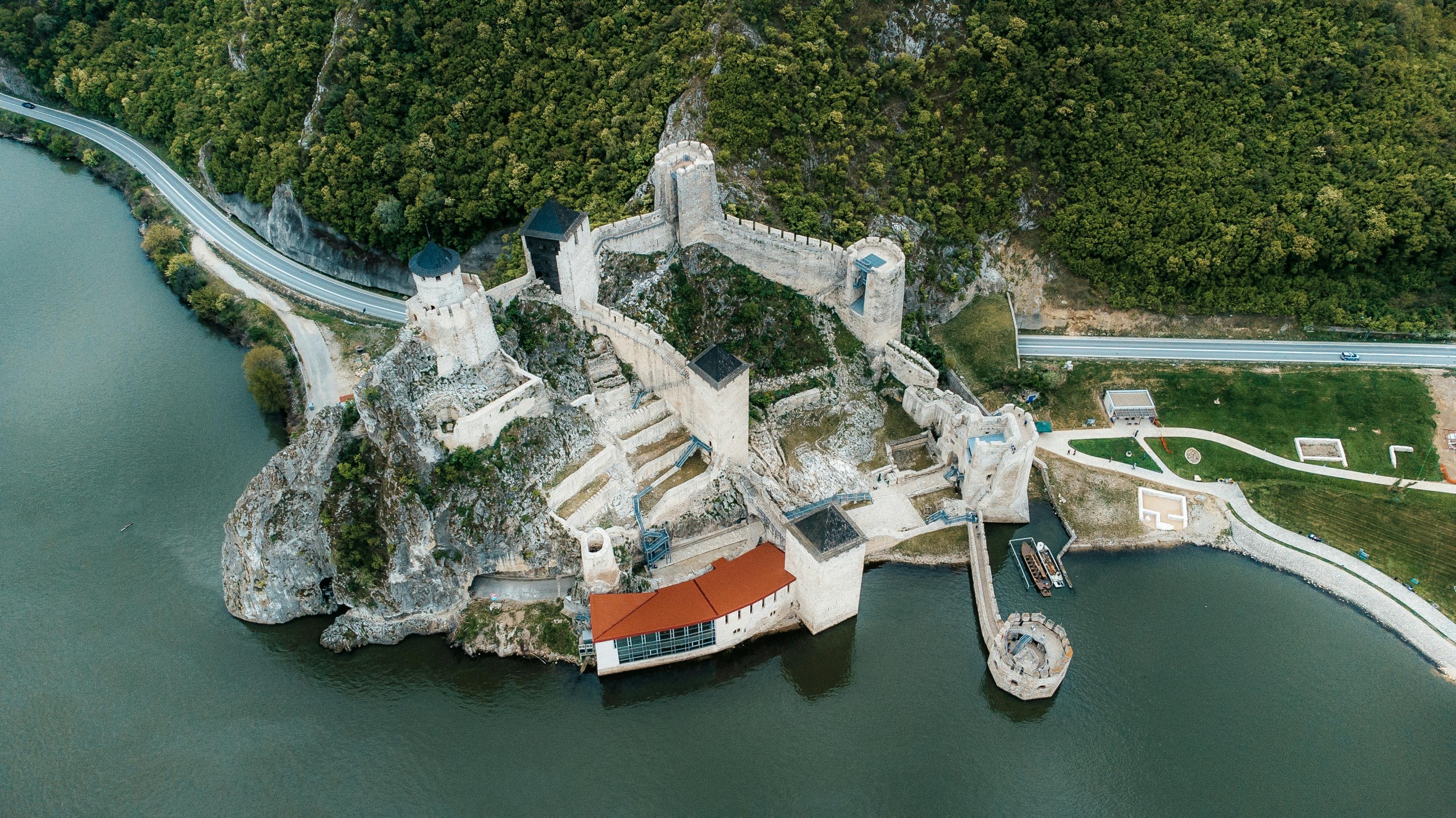 Golubac Fortress, aerial view