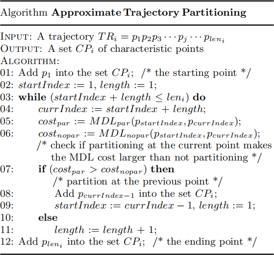 一种划分轨迹的近似算法