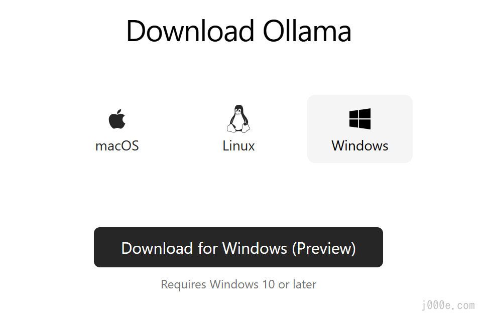 Screenshot of Ollama Download Page