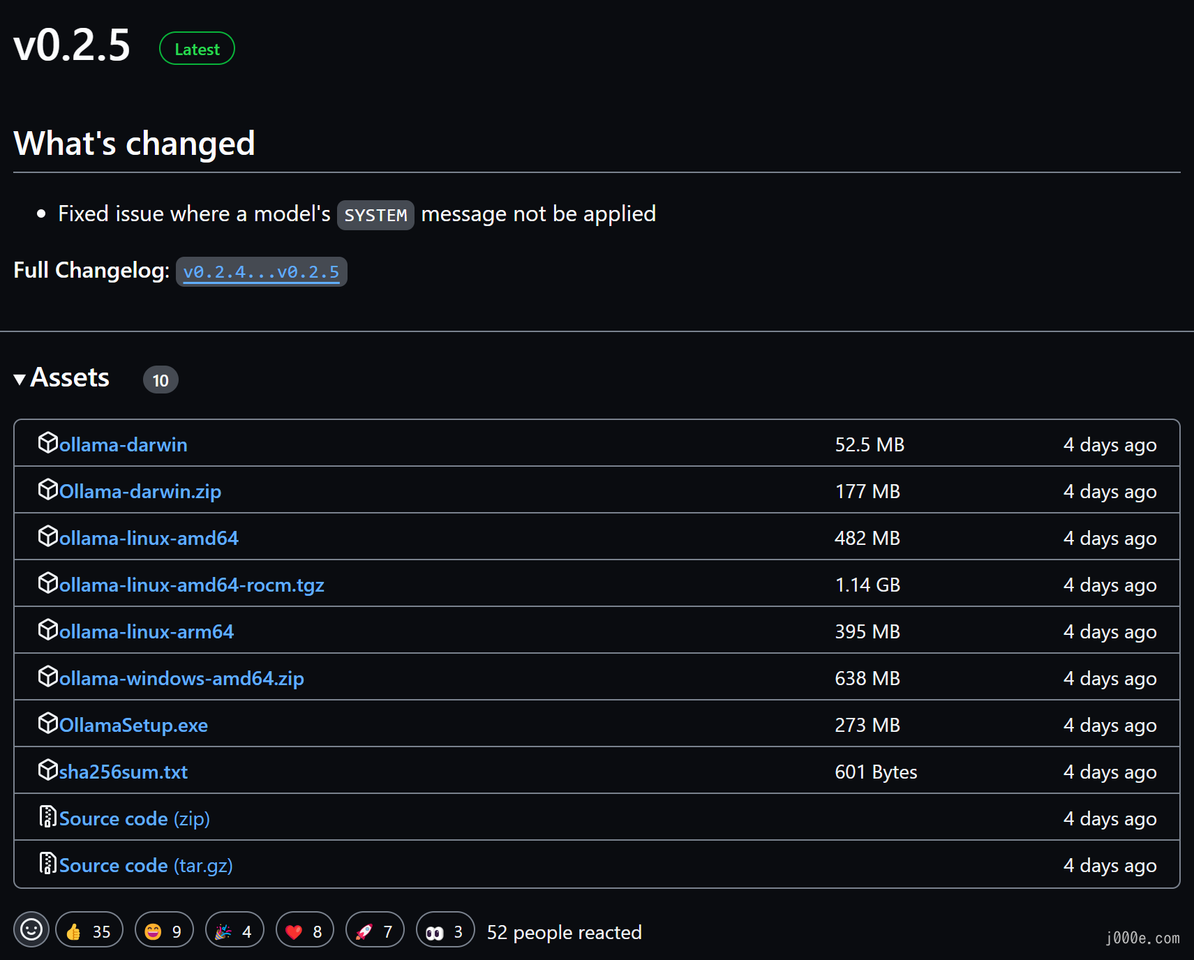 Ollama GitHub Releases