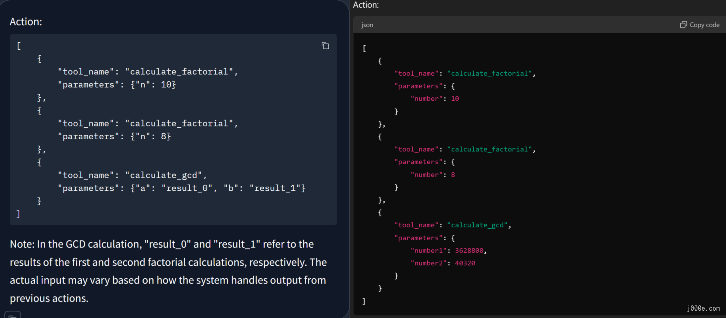 On the left is Llama 3.1's response, and on the right is GPT-4o's response.