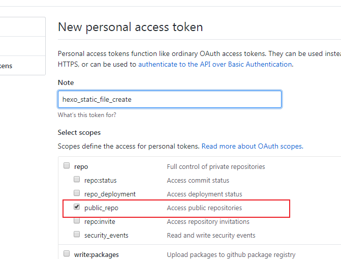create token
