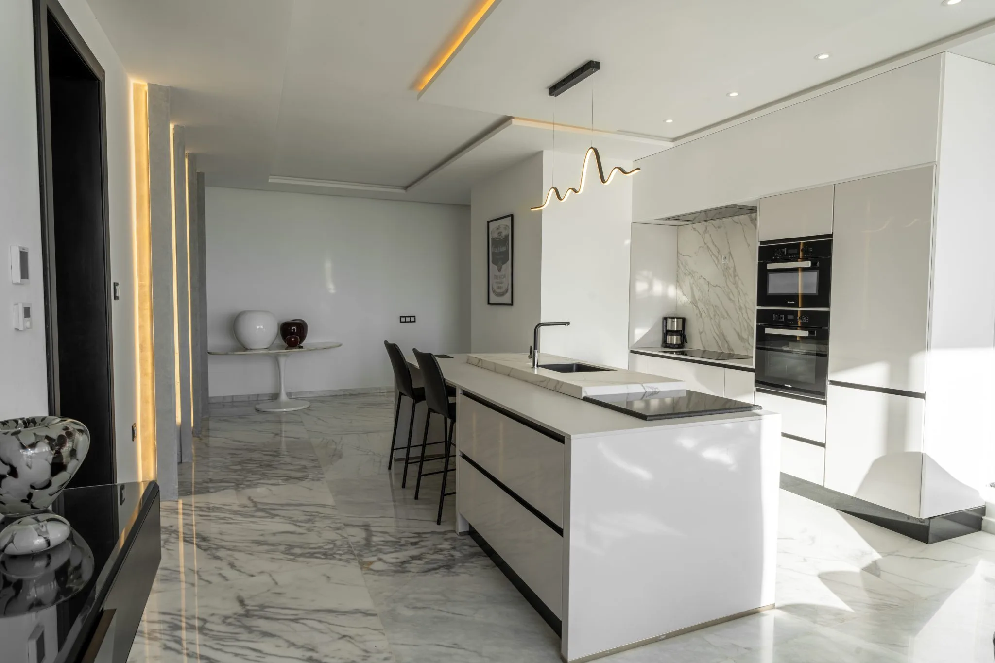 Salle à manger villa de luxe vue