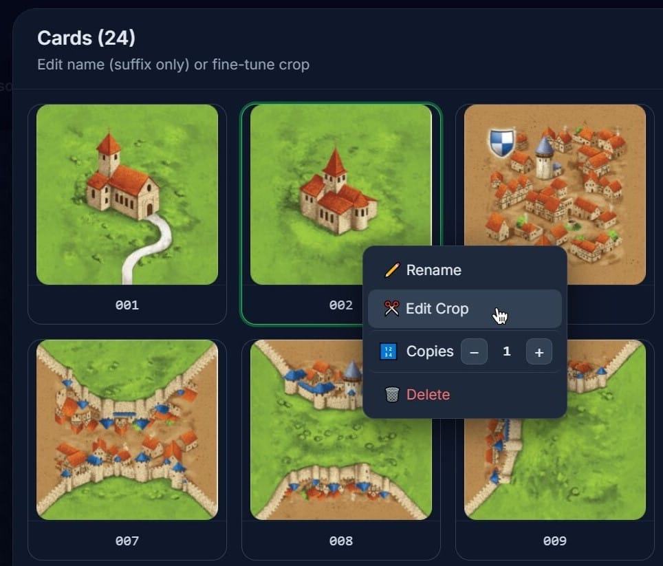 Card Sheet Generator