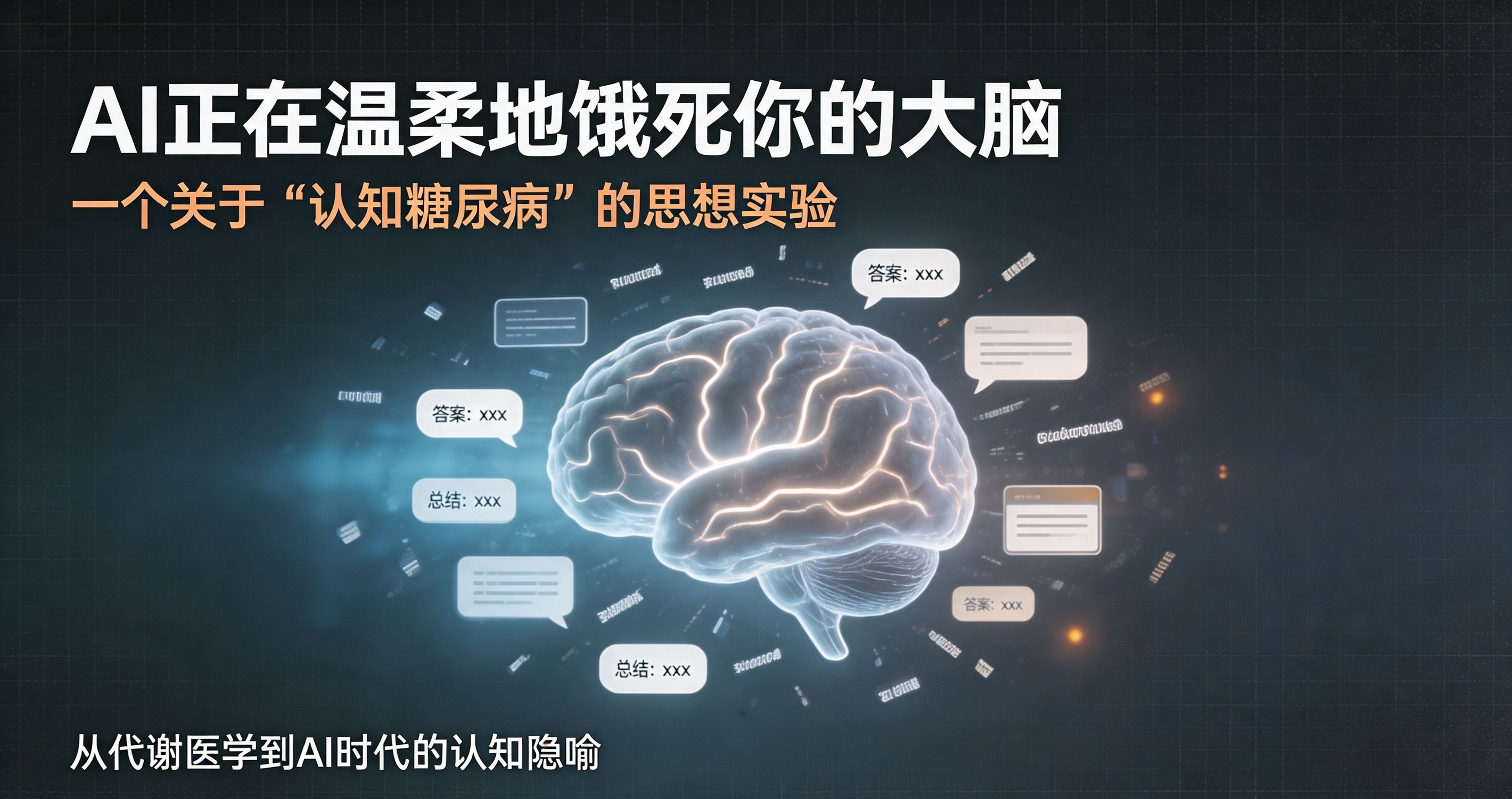 AI正在温柔地饿死你的大脑|认知糖尿病思想实验