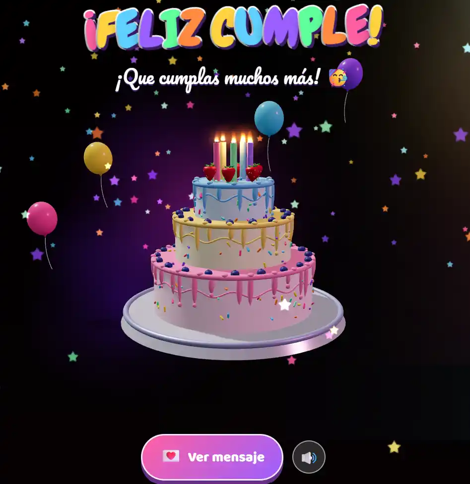Pastel Cumpleaños 3D v2