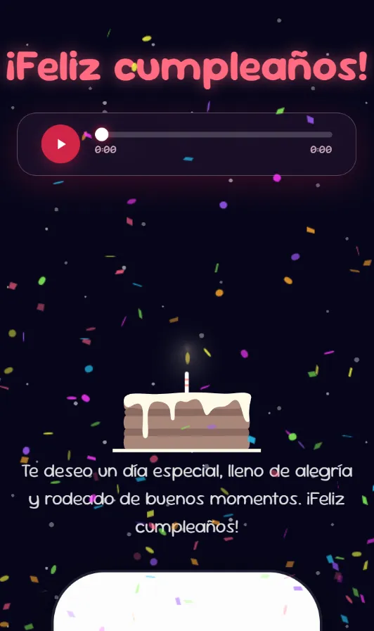 Vista previa del código Feliz Cumpleaños✨🎉🎂