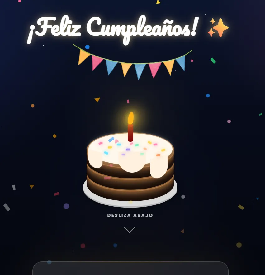 Vista previa del código Feliz Cumpleaños 2✨🎉