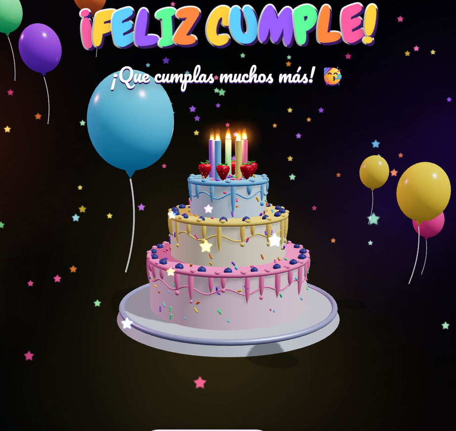 Vista previa del código 🎉🎈🎂Pastel Cumpleaños 3D v2🎉🎈🎂