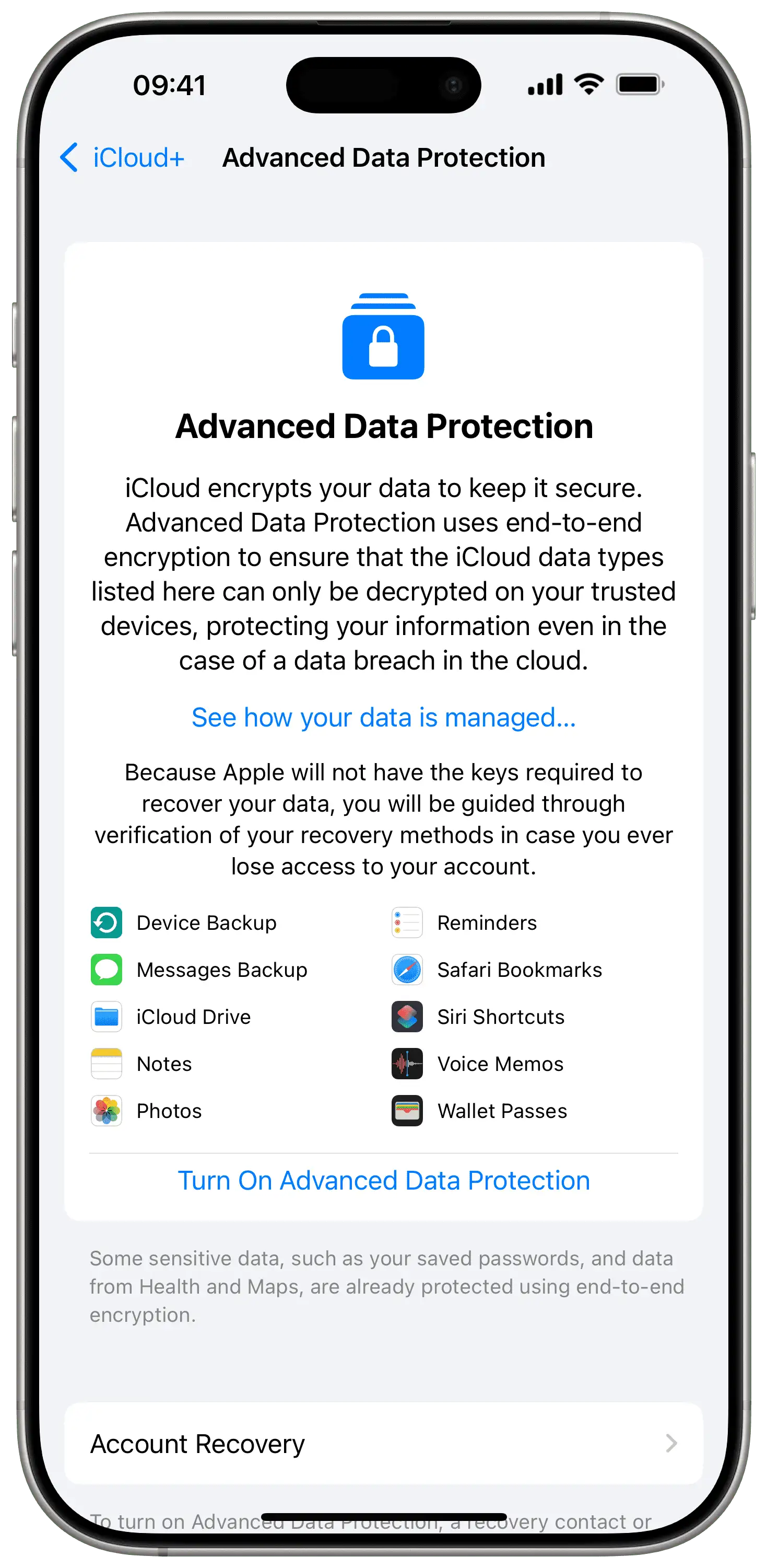 关闭 iCloud 的 Advanced Data Protection