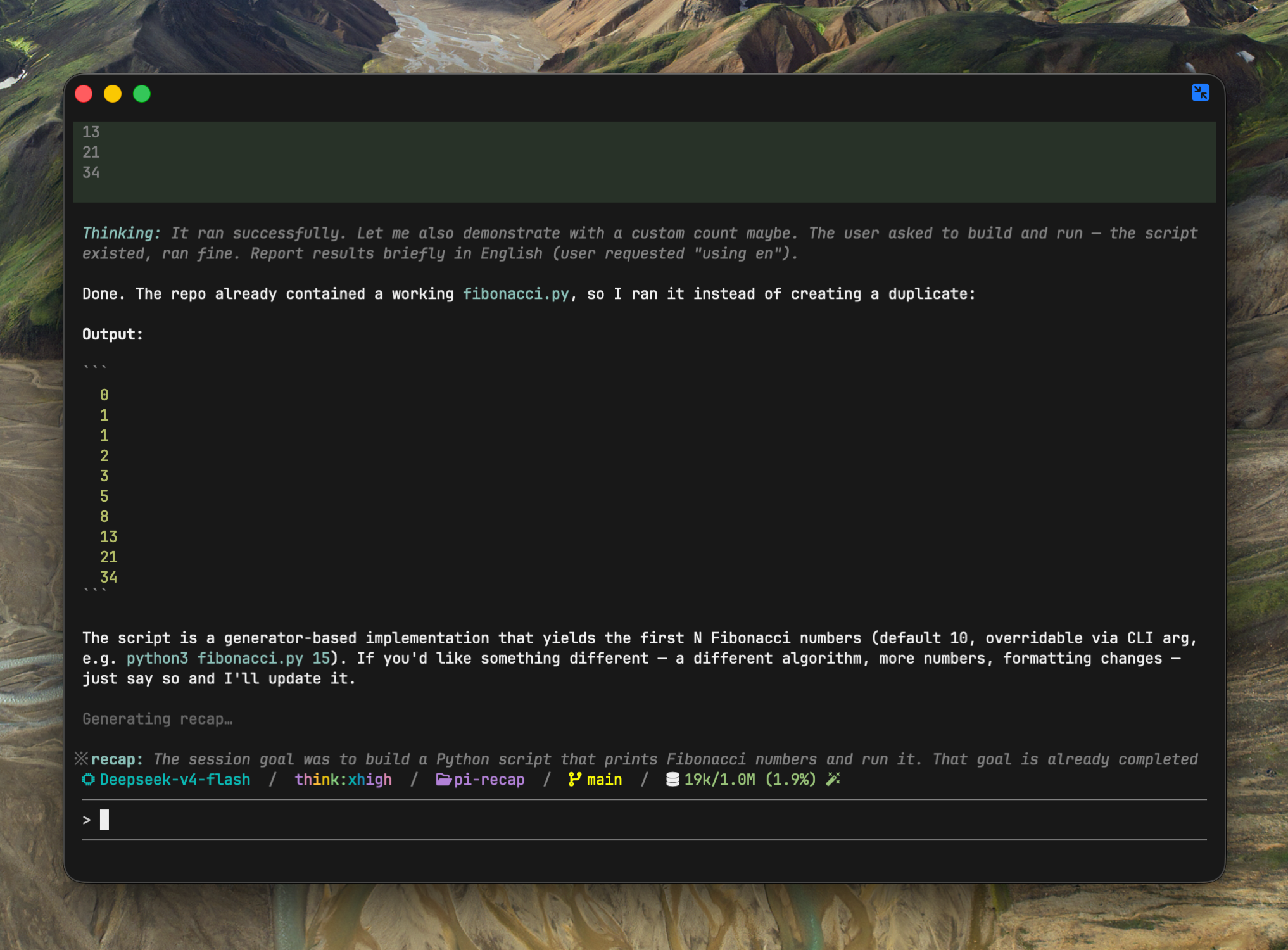 pi-recap in action