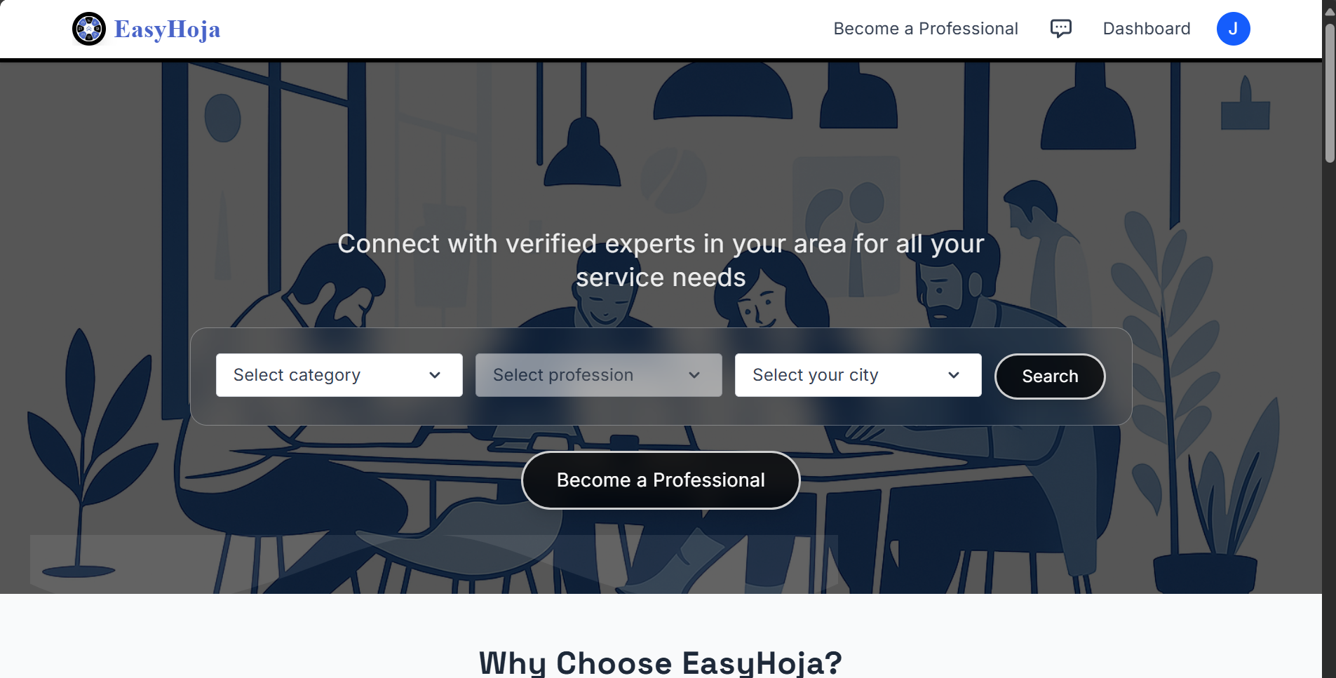 EasyHoja professional hiring platform