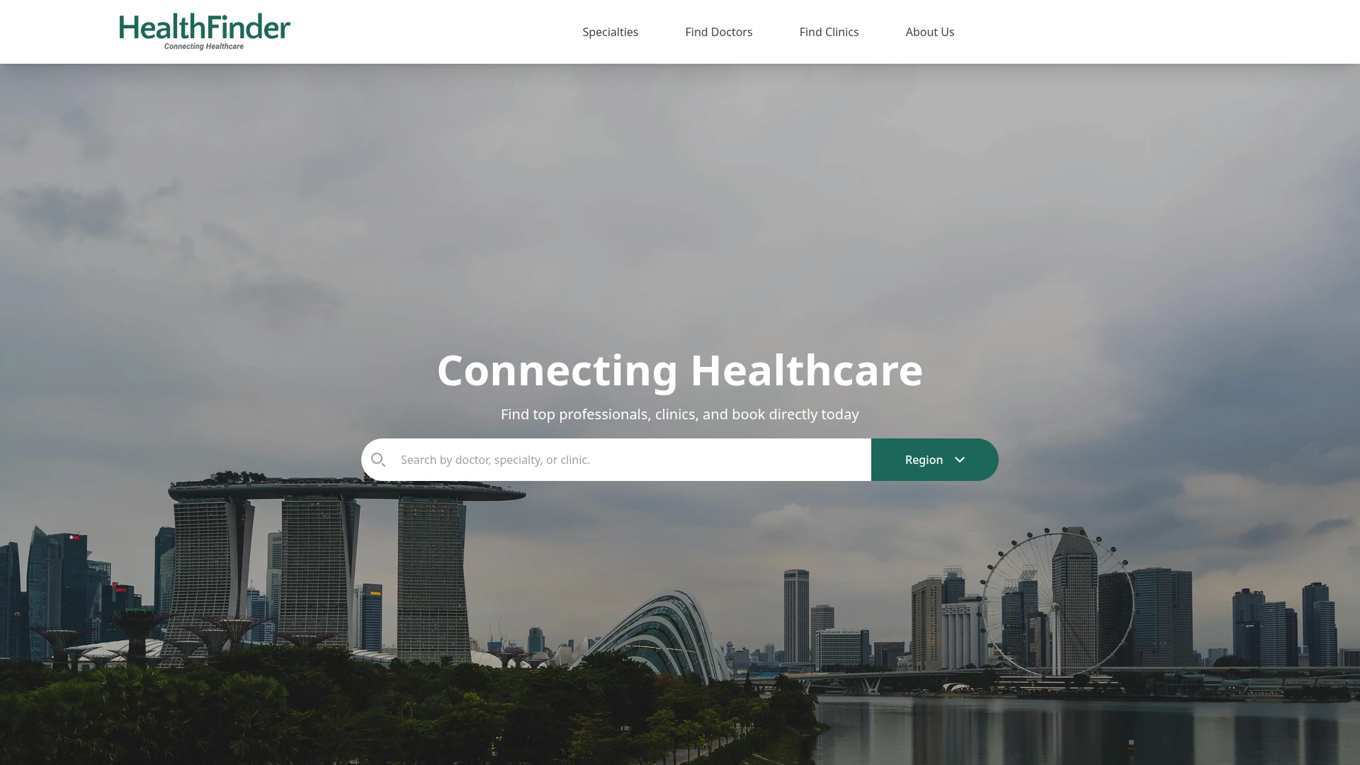 HealthFinder healthcare directory interface