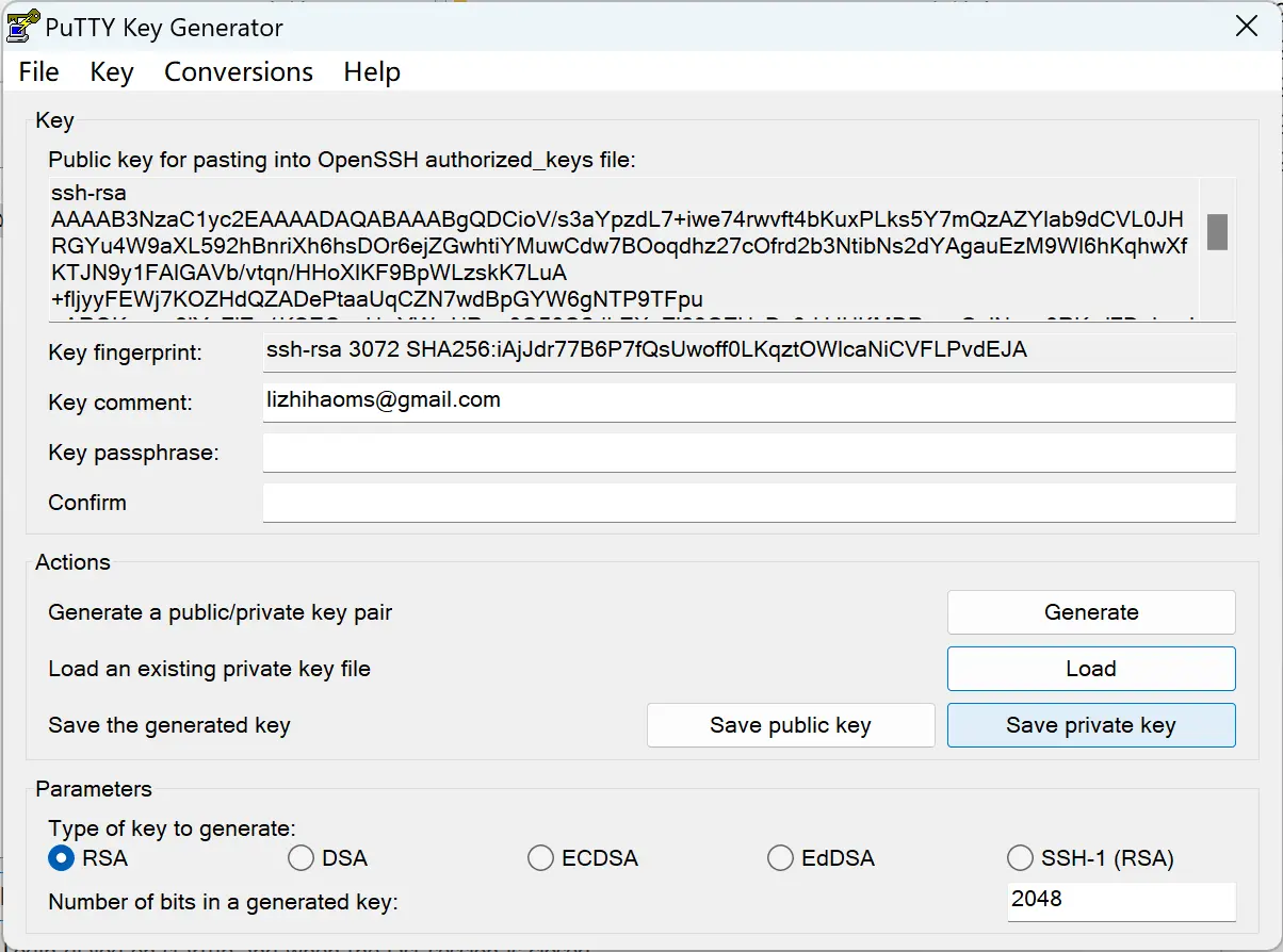 Save Private Key