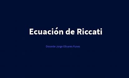 Riccati方程