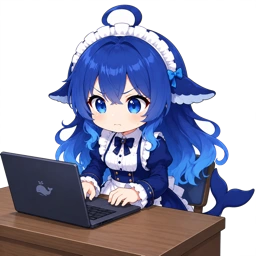 认真工作的鲸鱼娘