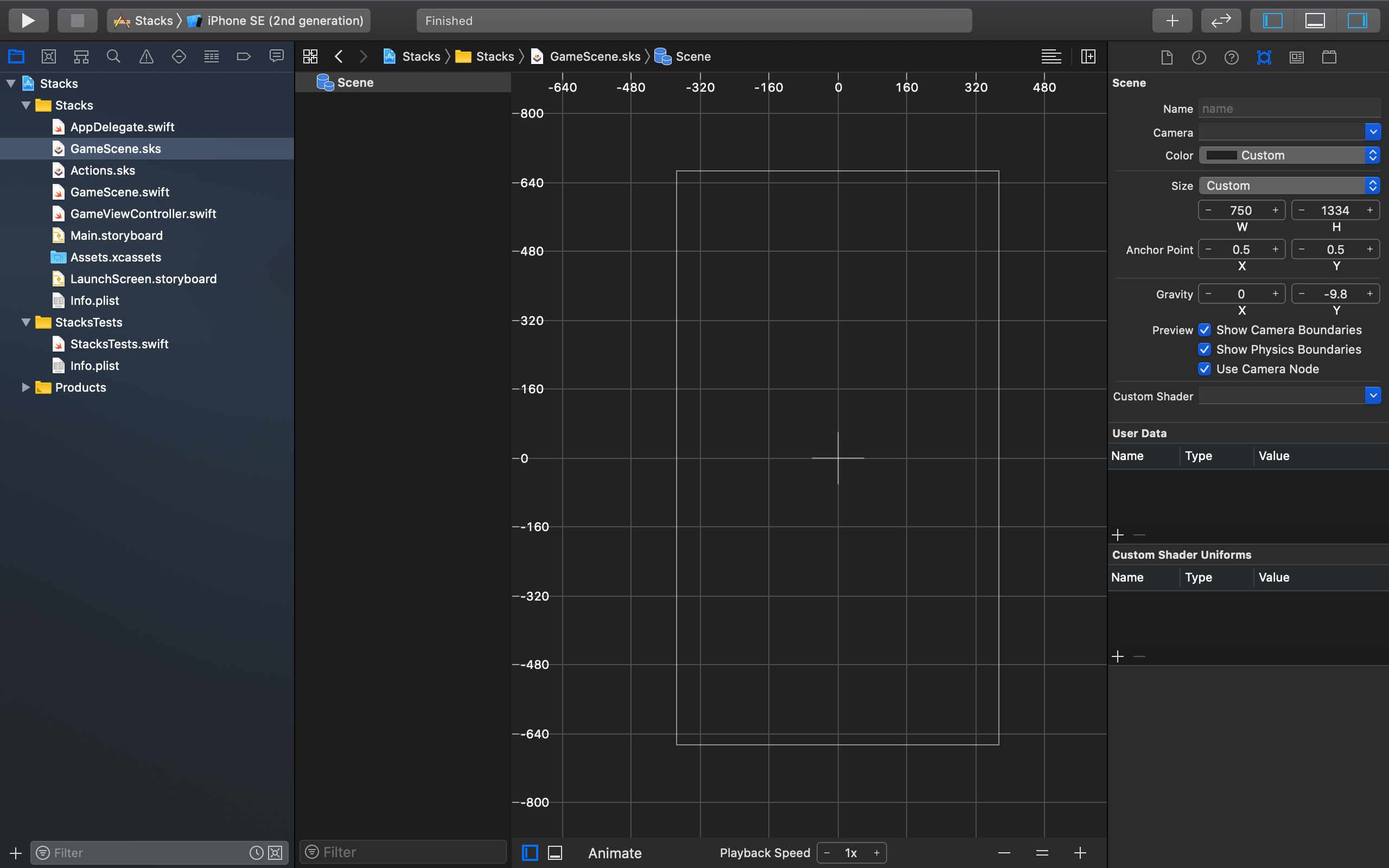 Set up the Game Scene | Stacks IOS Tutorial