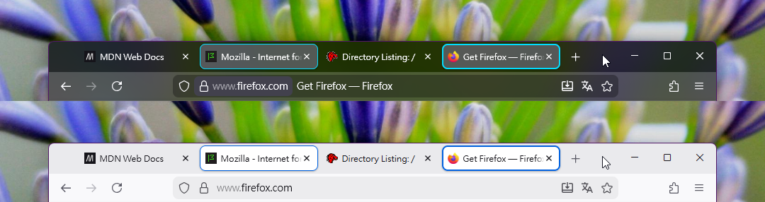 Polished interactions compare to native Firefox