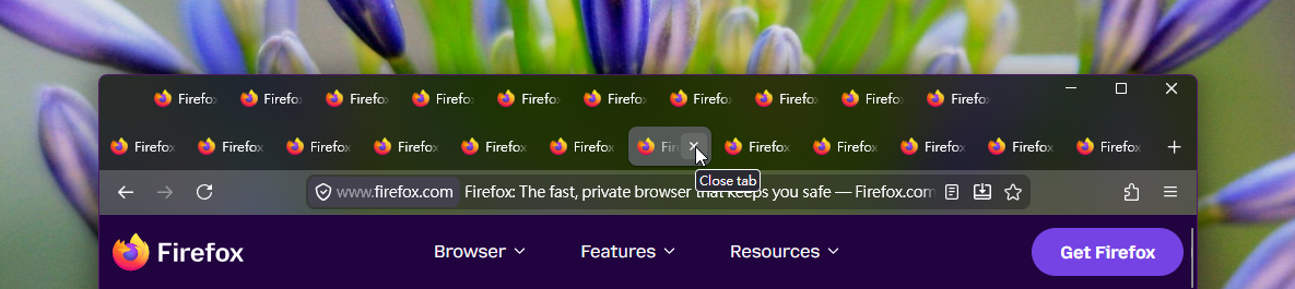 Close tabs without moving the cursor