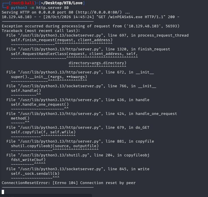 http.server ConnectionResetError
