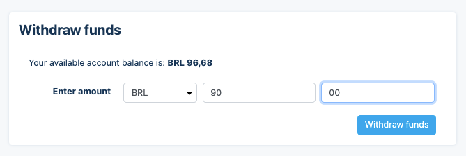 Example of currency payout