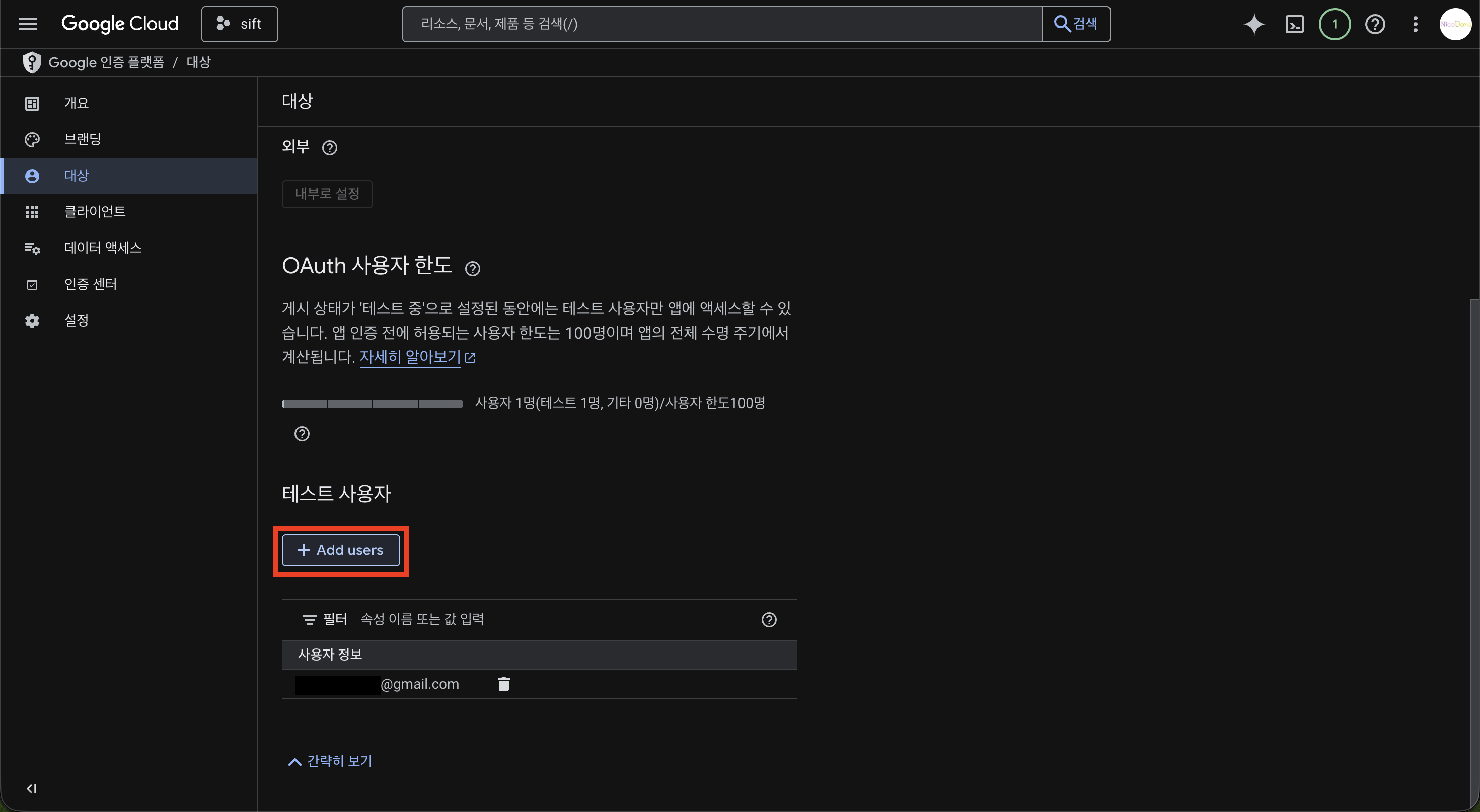Google Cloud Console OAuth Add Test Users