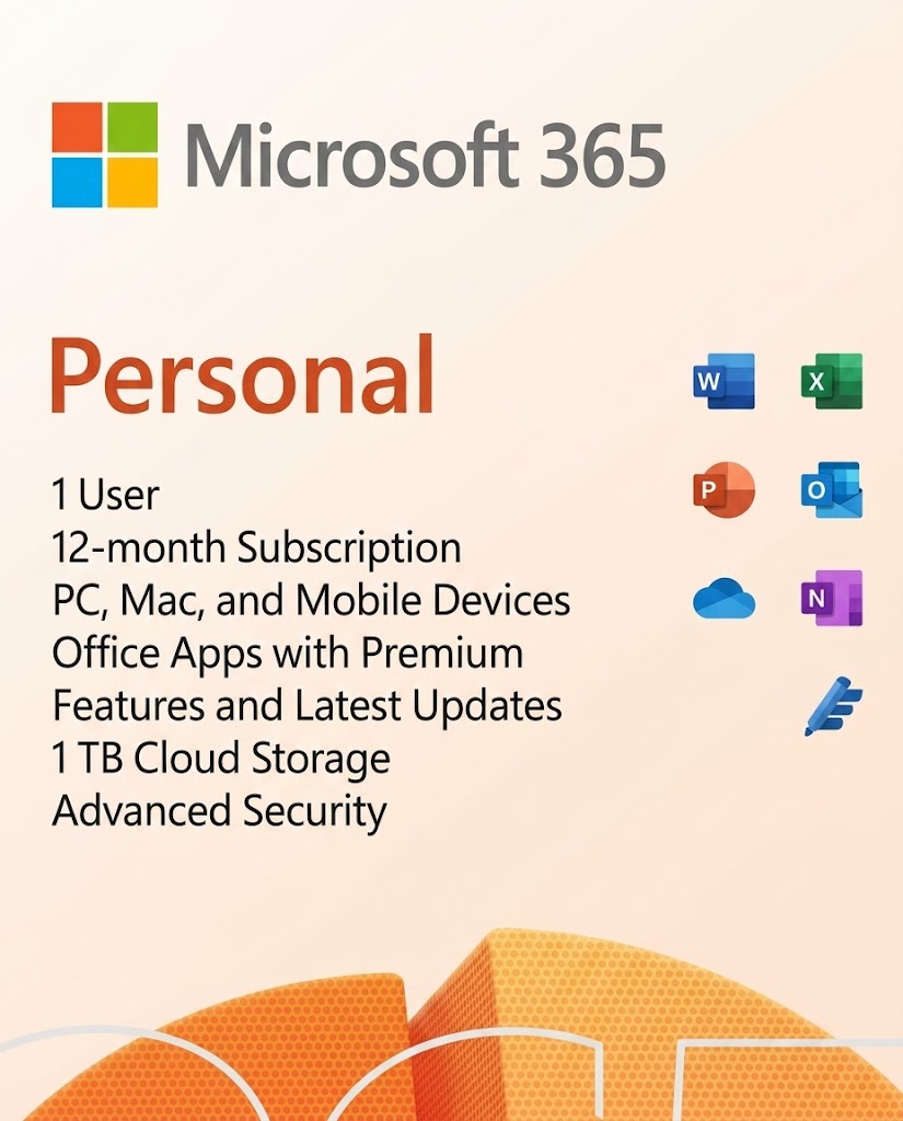 🔵MICROSOFT OFFICE 365 PERSONAL (KEY ACTIVATION)