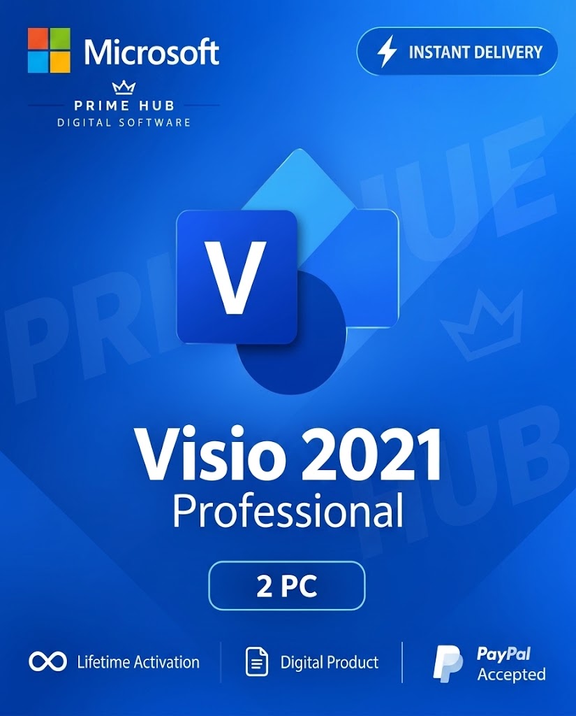 Visio 2021 Pro | 2 PCs | Retail Online | Lifetime | Instant Delivery