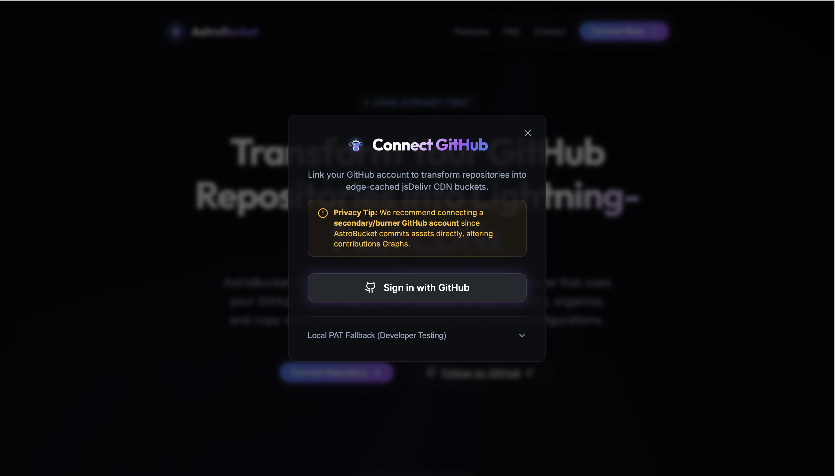 Login Modal Page