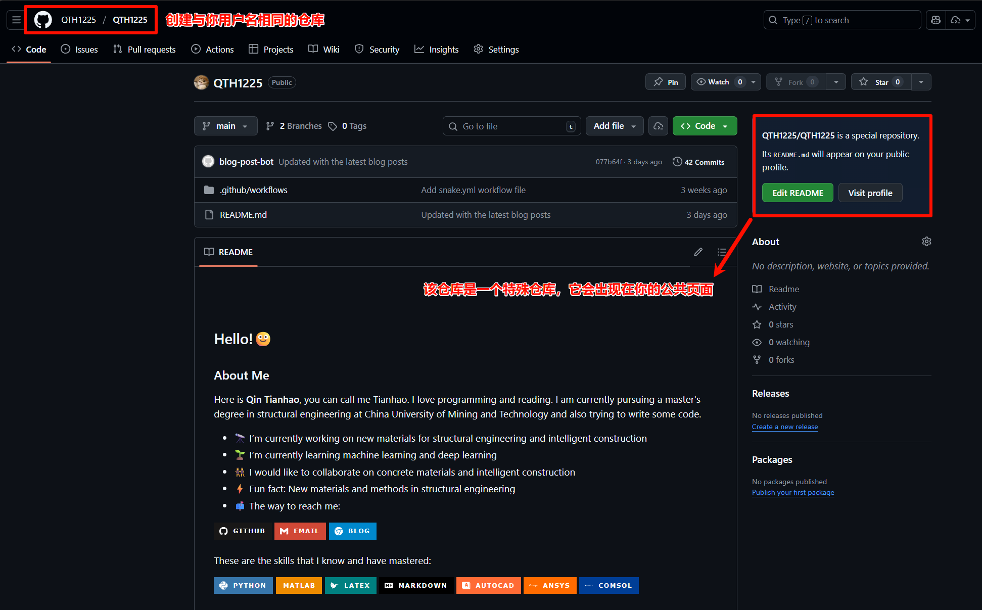 GitHub Profile页面展示