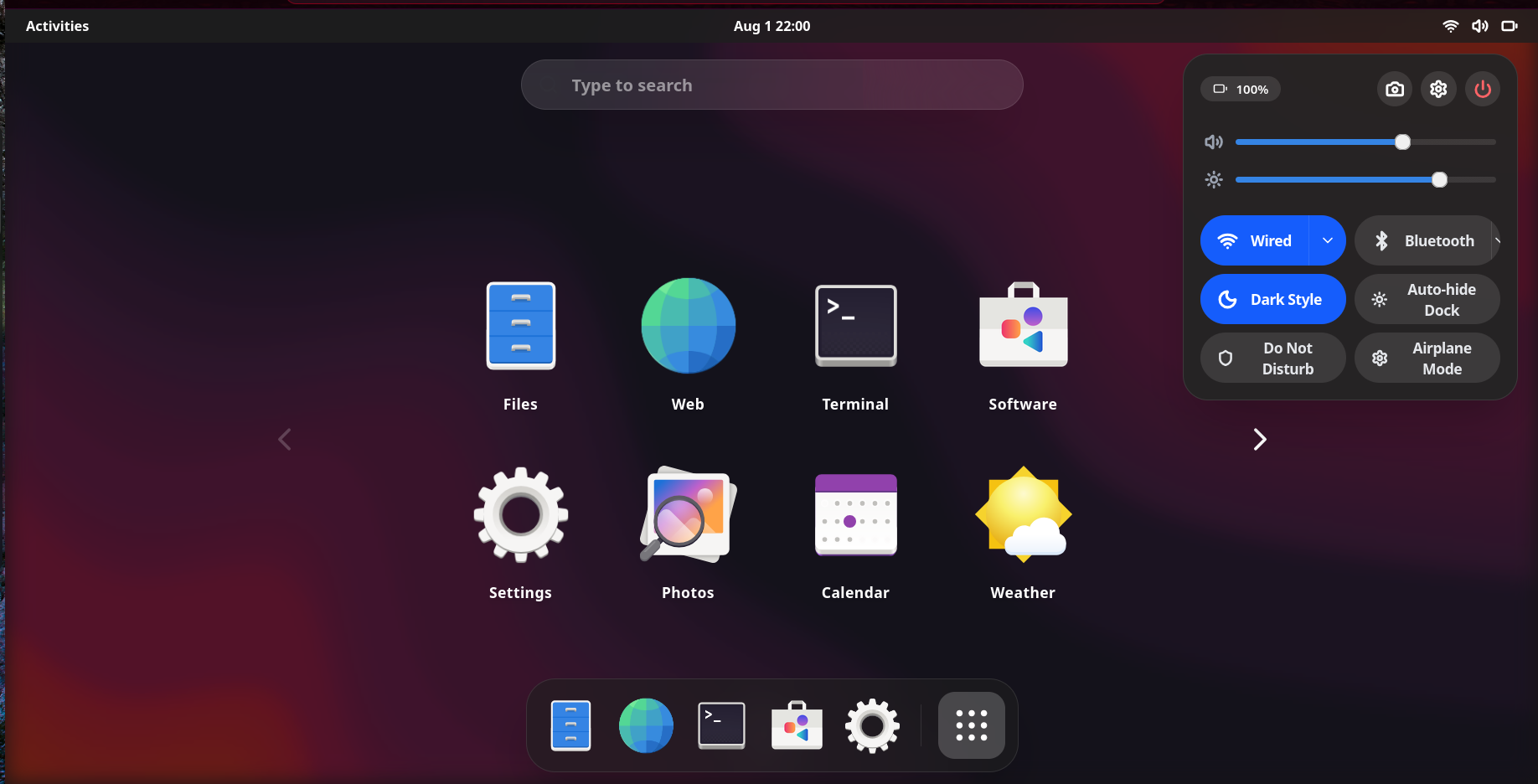 Gnome In Browser desktop