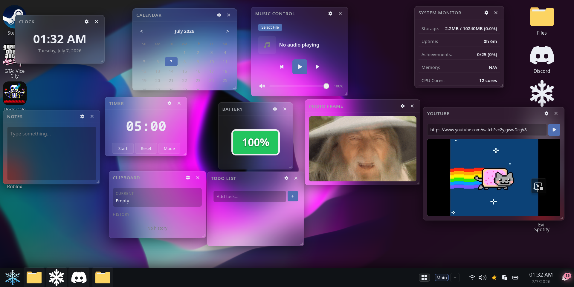 Desktop Widget System