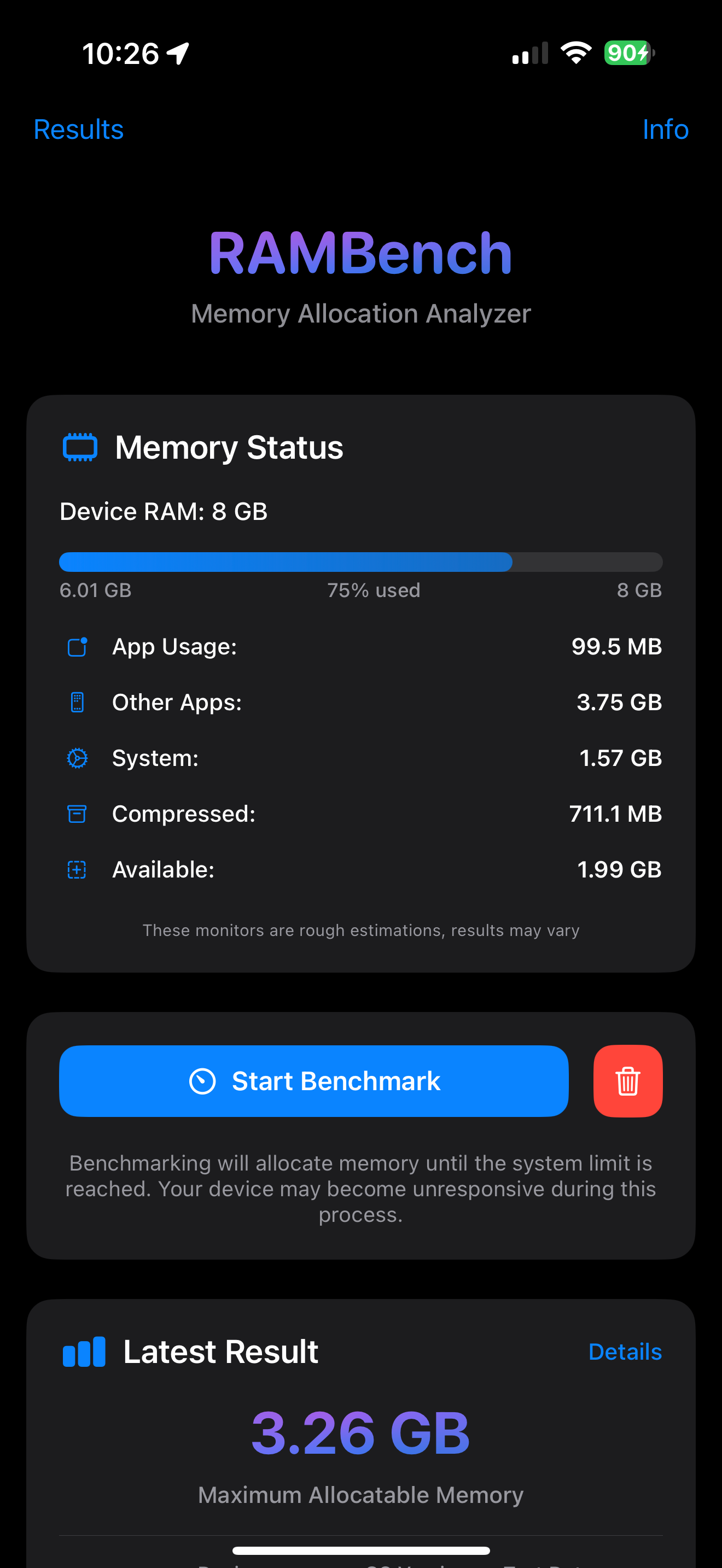 RamBench screenshot 1