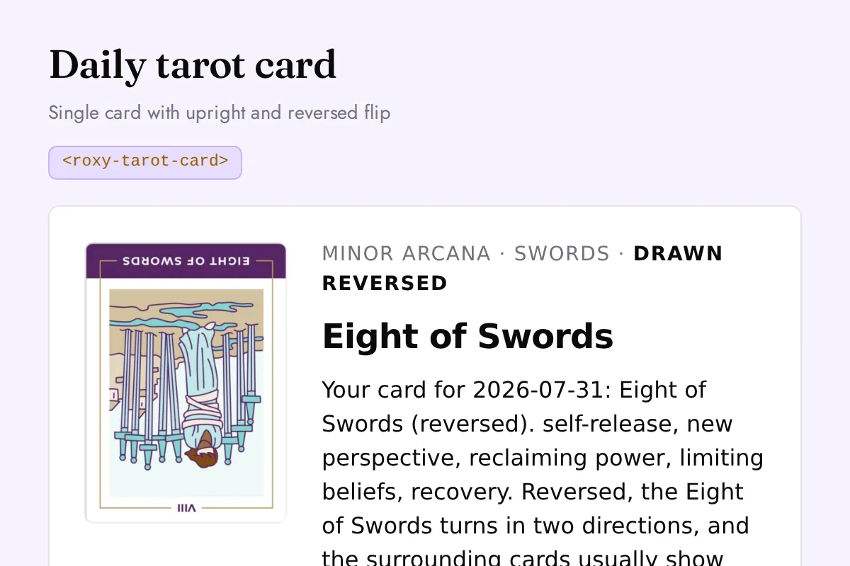 Tarot card: Single card with upright and reversed flip