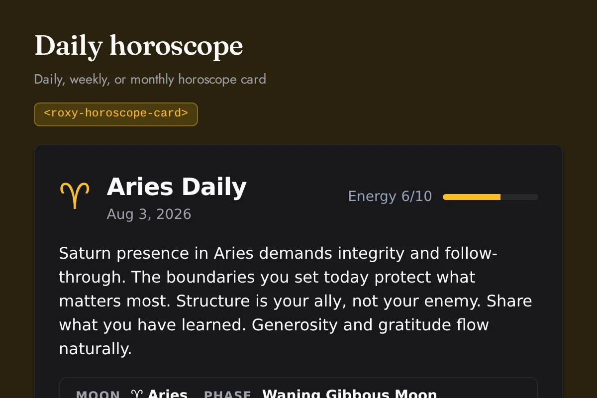 Horoscope card: Daily, weekly, or monthly horoscope card