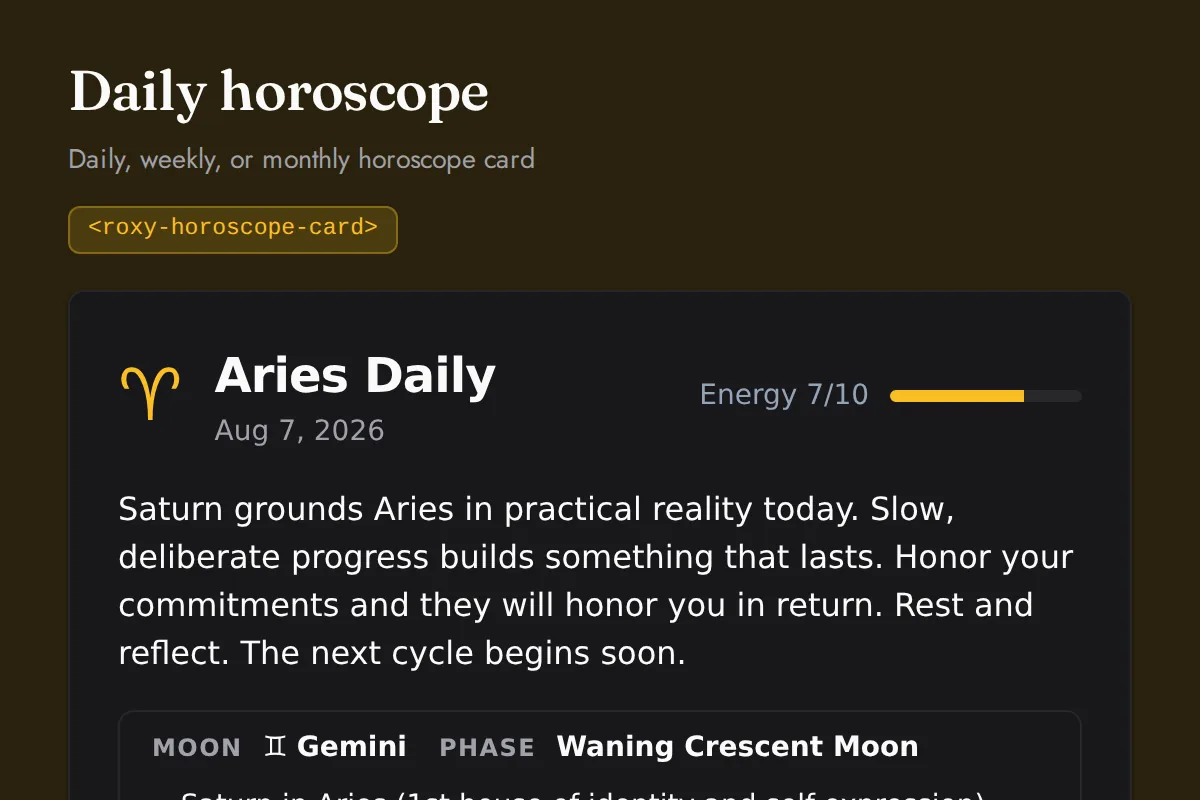 Horoscope card: Daily, weekly, or monthly horoscope card
