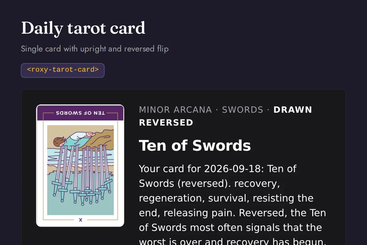 Tarot card: Single card with upright and reversed flip