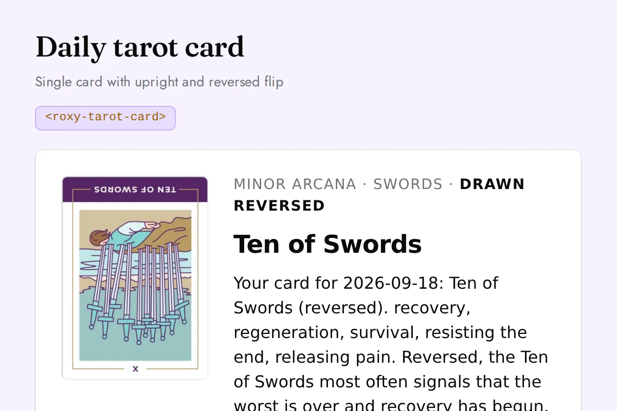 Tarot card: Single card with upright and reversed flip