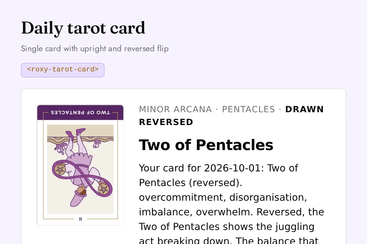 Tarot card: Single card with upright and reversed flip