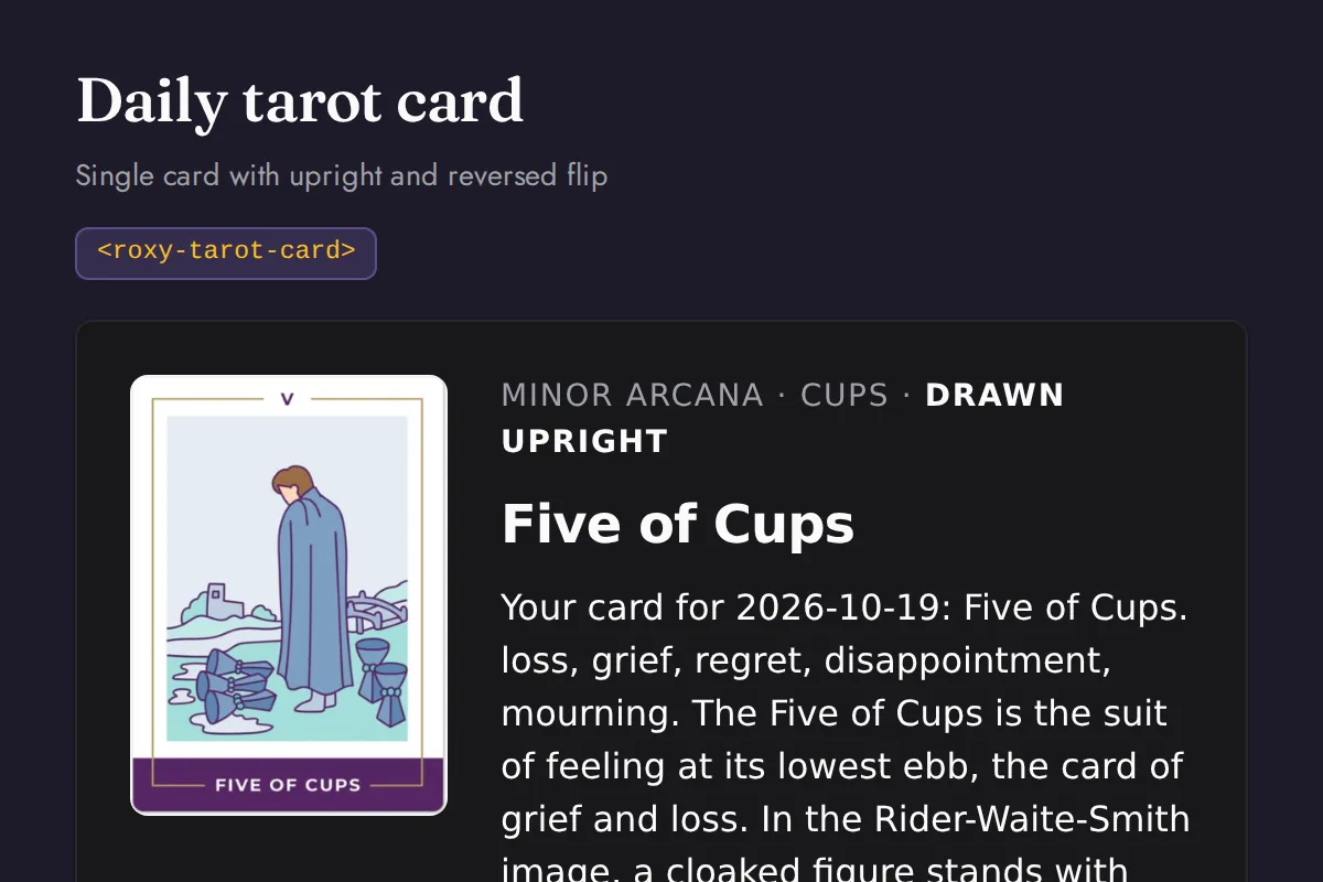 Tarot card: Single card with upright and reversed flip
