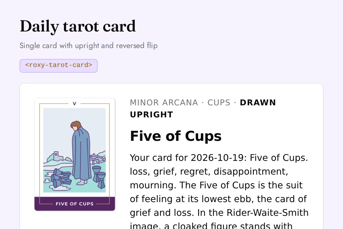 Tarot card: Single card with upright and reversed flip
